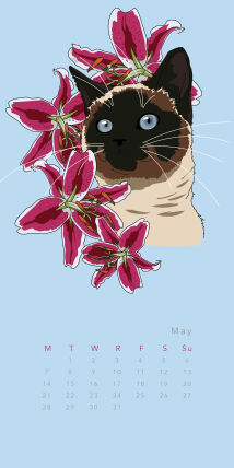 Purr & Fleur Calendar - May Panel
